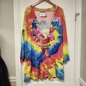 Moschino Pink and Blue Couture Dress